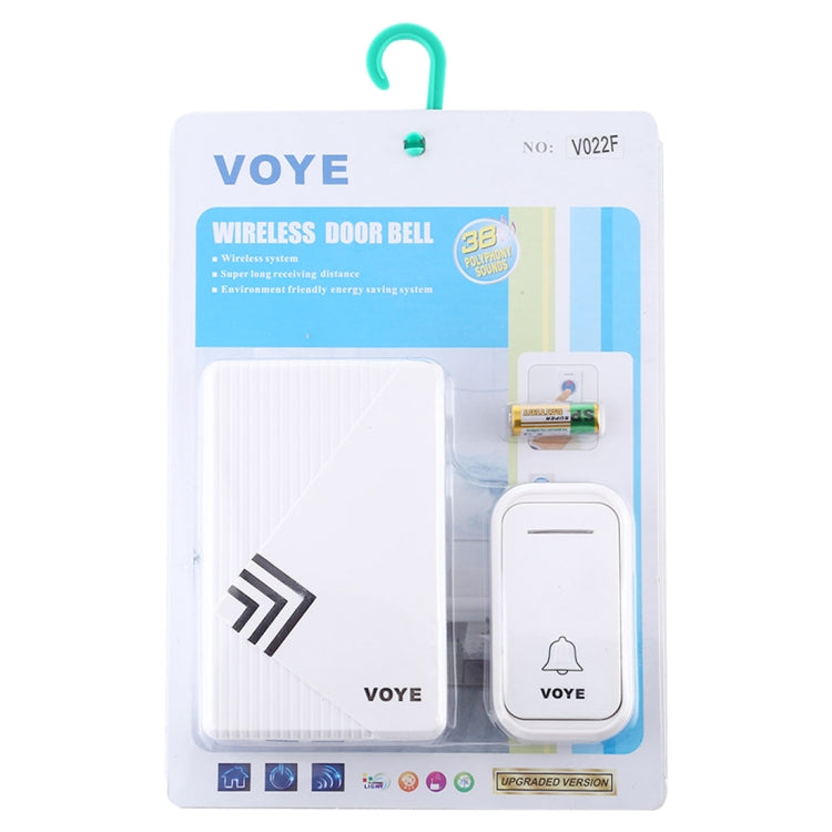 VOYE V022F Home Music Remote Control Wireless Doorbell with 38 Polyphony Sounds, V022F VOYE V022F Home Music Remote Control Wireless Doorbell with 38 Polyphony Sounds, V022F
